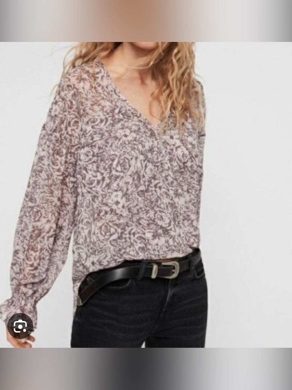 All Saints Penny Rosey Top Dusty Pink Size XS Flowy Chic Contemporary Chiffon‎